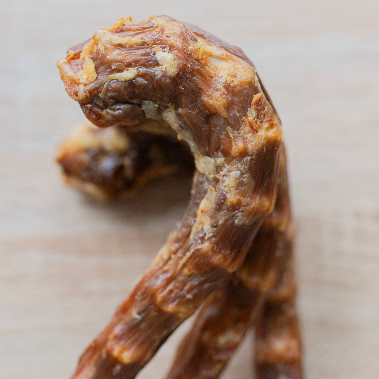 a close up of the goose neck. You can see the bones within covered by the air-dried skin