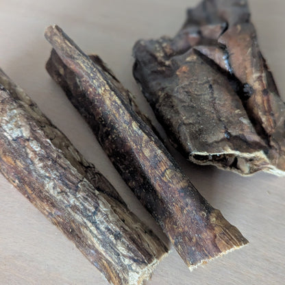 close up of dried beef lung