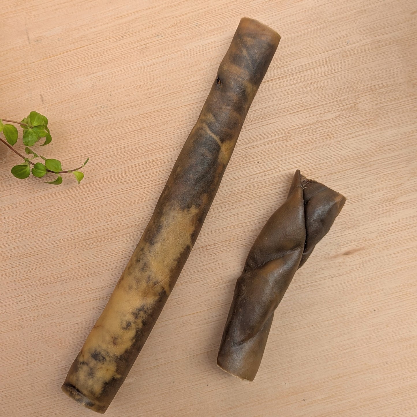 Two camel skin rolls next to each other, one is 30cm and the other is 15cm